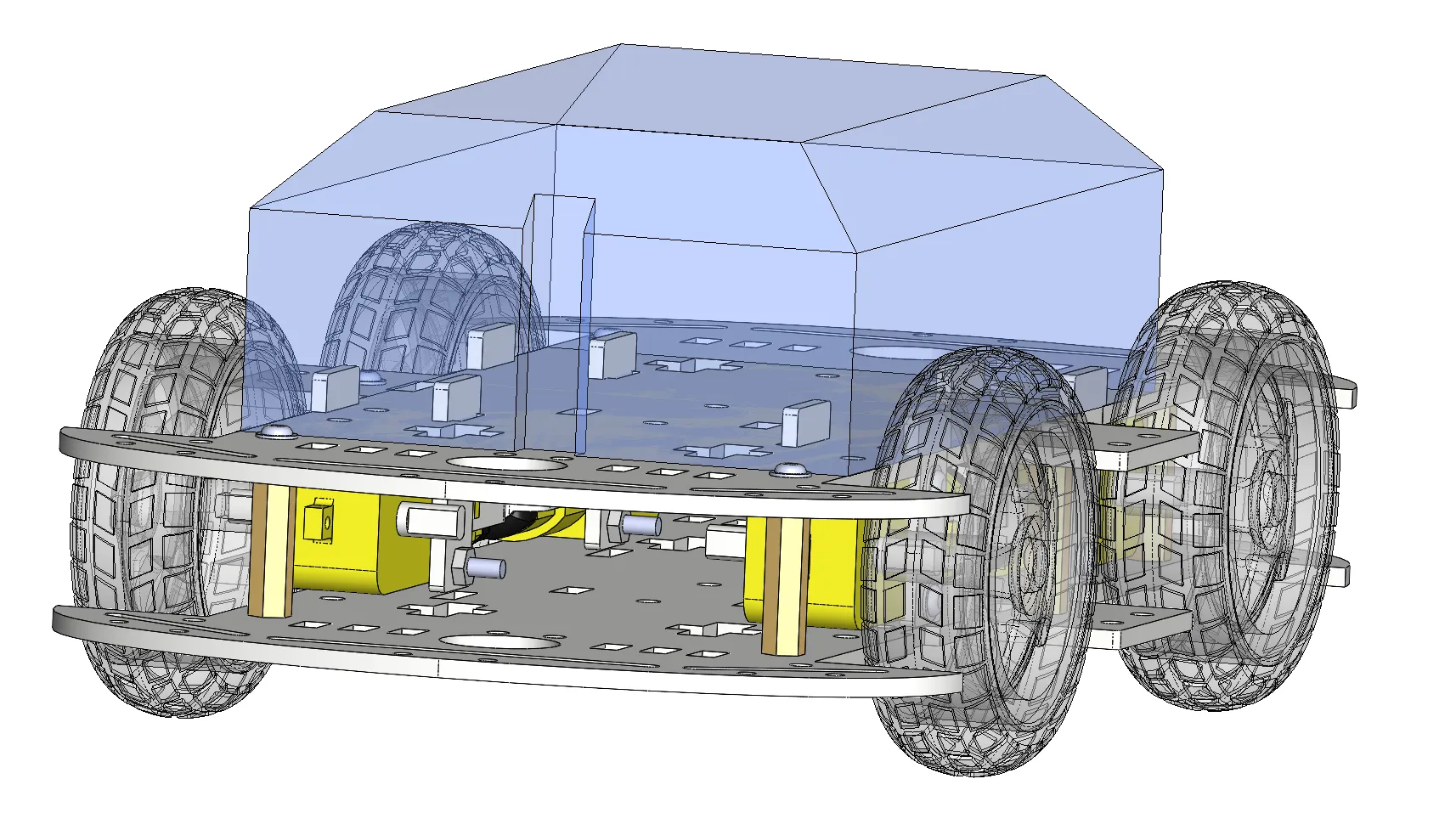 Modelo 3D do protótipo AGV, quatro rodas.